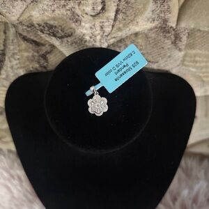 925 Sterling Silver Moissanite Flower Pendant - Passes Diamond Tester